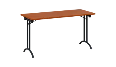 SLA 140 lak skládací jednací stůl 1394x600, deska 25 mm, podnož černý lak, deska třešeň šumavská